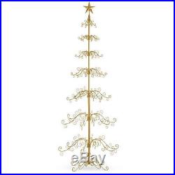 Black or Gold Scrolled Metal Christmas Ornament Display Tree Holiday 3 Sizes