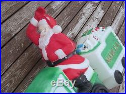 Blow Mold SANTA CLAUS TRAIN ENGINE with TENDER Vintage Empire HTF Christmas Prop