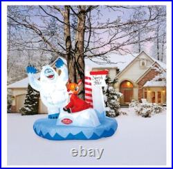 Blow-Up Inflatable Rudolph Christmas Tree Wrap with Built-In LED Lights Holiday