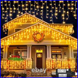 Blue Christmas Lights Outdoor Icicle Lights for outside House 66Ft 640 LED