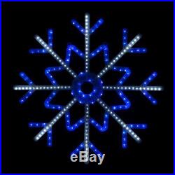 Blue/White LED Flashing Snowflake Outdoor Christmas Light Decoration 98x98cm
