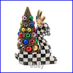 Bnib Retired Mackenzie Childs Granny Kitsch Retro Deer Tree Figure Centerpiece