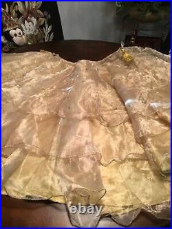 Bombay Company Gold Holiday Tree Skirt 60 Brand New With Ornament Bows Gorgeous
