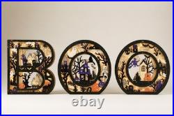 Boo Halloween Light-Up Wood Mantel Letters