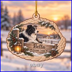Border Collie Memorial Personalized Christmas Ornament 3.5 inch Christmas Decor