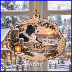 Border Collie Memorial Personalized Christmas Ornament 3.5 inch Christmas Decor