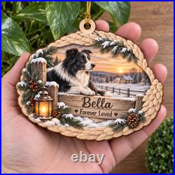 Border Collie Memorial Personalized Christmas Ornament 3.5 inch Christmas Decor