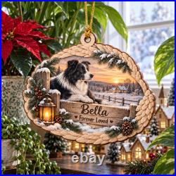 Border Collie Memorial Personalized Christmas Ornament 3.5 inch Christmas Decor
