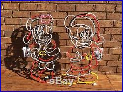 Both Disney Mickey And Minnie Led Neon Christmas Light Figures Brand New