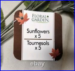 Bouquet Artificial Flowers Autumn Fall Floral Sunflower Orange Maple Leaves