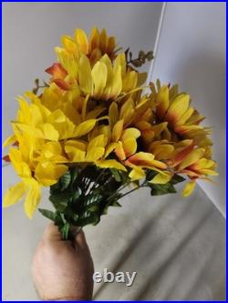 Bouquet Artificial Flowers Autumn Fall Floral Sunflower Orange Maple Leaves