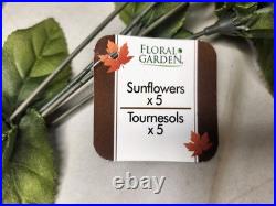 Bouquet Artificial Flowers Autumn Fall Floral Sunflower Orange Maple Leaves