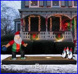 Bowling Santa Lighted Christmas Inflatable Outdoor Yard Decoration 10.5 Feet