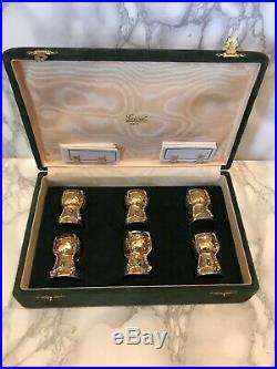 Boxed Set of Six Gucci Champagne Cork Place Card Holders. Mid Century. Stylish