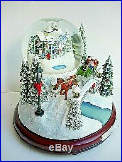 Boxed Unused Condition Thomas Kinkade Illuminated Musical Jingle Bell Snow Globe