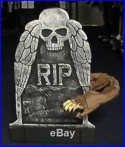 Brand New Animated Reaching Arm Tombstone Halloween Prop