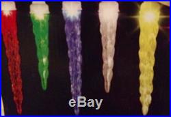 Brand New GEMMY Light Show Set of 24 Color Changing LED Icicle Lights Christmas