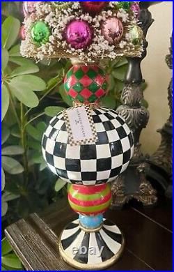 Brand New Mackenzie Childs Christmas Granny Kitsh Bottle Brush Pedestal Tree 28
