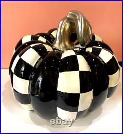 Brand New Mackenzie Childs Haunted House Courtly Check Short Pumpkin 10x10