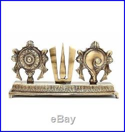 Brass Shankh Chakra Namah Showpiece Home Decor Gift item for friends & relatives