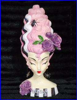 Bride of Frankenstein Bust Pink Hair Decor 18 Halloween Goth Retro Viral Gothic