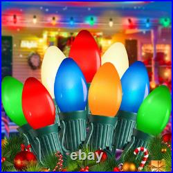 C7 LED Multicolor Christmas Lights Outdoor, 25Ft Vintage Christmas Lights String