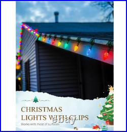 C9 LED Christmas Lights Outdoor 99FT, 150 Bulbs with Clips, Multicolor