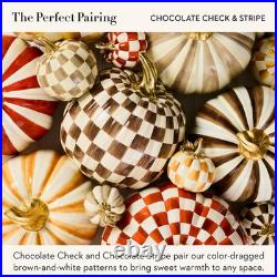 CHILDS Resin Pumpkins Set, Petite, Chocolate Check and Stripe