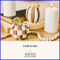 CHILDS Resin Pumpkins Set, Petite, Chocolate Check and Stripe