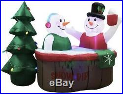 CHRISTMAS 7 Ft SNOWMAN COUPLE IN HOT TUB Airblown Lighted Yard Inflatable