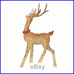 Christmas Buck Doe Sculpture Set Reindeer Deer Light Outdoor Yard Xmas Decor New
