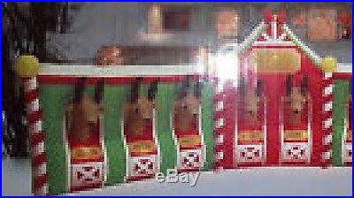 CHRISTMAS HUGE 17 FT SANTA REINDEER STABLE AIRBLOWN INFLATABLE GEMMY