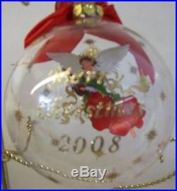 CHRISTMAS NEW 6 Diam GLASS BALL ORNAMENT 2008 Dated