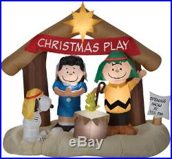 CHRISTMAS PEANUTS SNOOPY CHARLIE BROWN NATIVITY SCENE 6 FT Airblown Inflatable