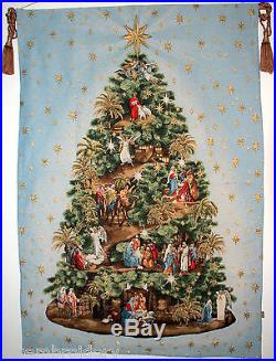 CHRISTMAS TREE WALL HANGING TAPESTRY GOBELIN with Nativity Scenes, NEW