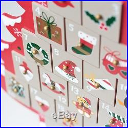 CHRISTMAS TREE WOODEN ADVENT CALENDAR 24 DRAWERS HAND PAINTED 45cm HIGH Tobar