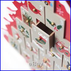 CHRISTMAS TREE WOODEN ADVENT CALENDAR 24 DRAWERS HAND PAINTED 45cm HIGH Tobar