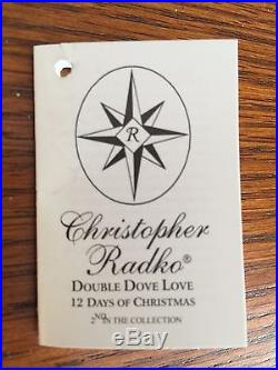 Christopher Radko 12 Days Of Christmas Ornament / 2 Two / Double Dove Love / Nwt