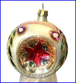 CHRISTOPHER RADKO RARE Star Wonder Triple Reflector Ball 91 Blown Painted Glass CHRISTOPHER RADKO RARE Star Wonder Triple Reflector Ball 91 Blown Painted Glass