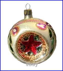 CHRISTOPHER RADKO RARE Star Wonder Triple Reflector Ball 91 Blown Painted Glass