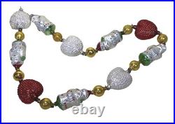 CHRISTOPHER RADKO Santa Hearts Christmas Garland 1993 Retired Hand Painted Glass
