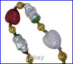 CHRISTOPHER RADKO Santa Hearts Christmas Garland 1993 Retired Hand Painted Glass