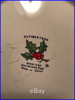 CUTHBERTSON American Christmas Tree Lot of 44 Pieces Red Trim Dinner Salad Bread