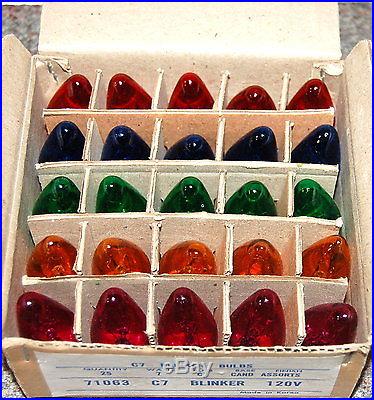 C-7 MULTI-COLOR CLEAR TWINKLE BULBS – 2 BOXES OF 25