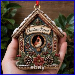 Cardinal Tree Hanging Personalized Christmas Ornament 3.5 inch Christmas Decor Cardinal Tree Hanging Personalized Christmas Ornament 3.5 inch Christmas Decor