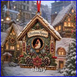 Cardinal Tree Hanging Personalized Christmas Ornament 3.5 inch Christmas Decor Cardinal Tree Hanging Personalized Christmas Ornament 3.5 inch Christmas Decor
