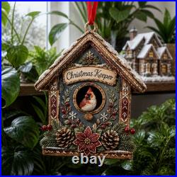 Cardinal Tree Hanging Personalized Christmas Ornament 3.5 inch Christmas Decor Cardinal Tree Hanging Personalized Christmas Ornament 3.5 inch Christmas Decor