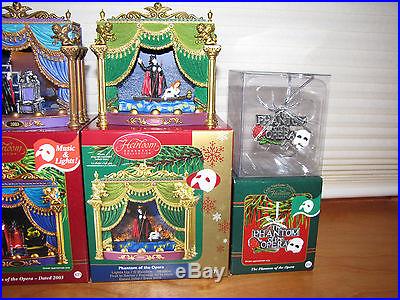 Carlton Cards Phantom of the Opera Ornament Heirloom- MIB Set! 1999-2003+BONUS