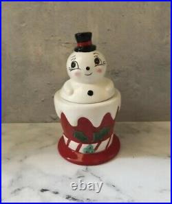 Carnival Cottage by Johanna Parker & Magenta Snowman Cookie Jar VHTF Christmas