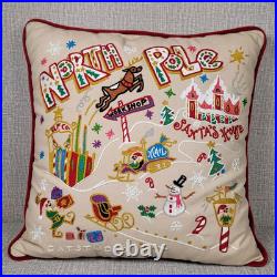 Catstudio North Pole Christmas Themed Hand Embroidered 20x20 Cover & Pillow